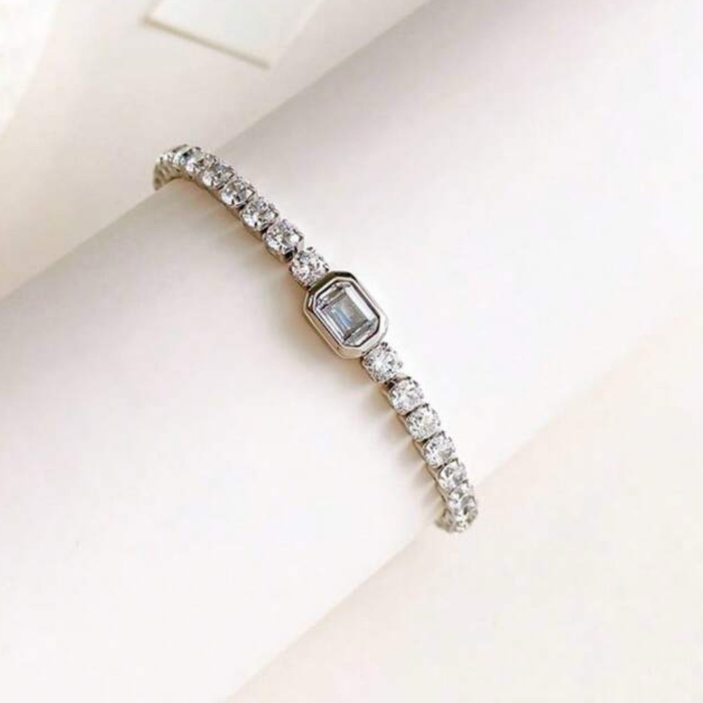 Stainless steel tennis bracelet